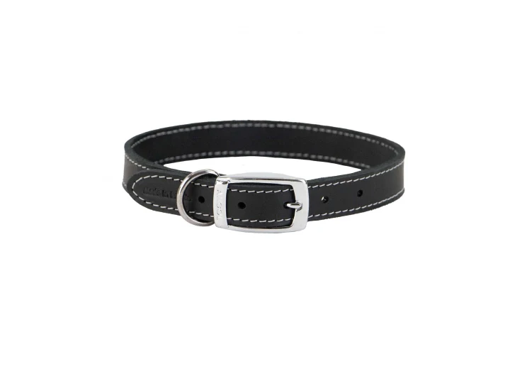 Ancol Heritage Sewn Lined Leather Collar Black - Image 3