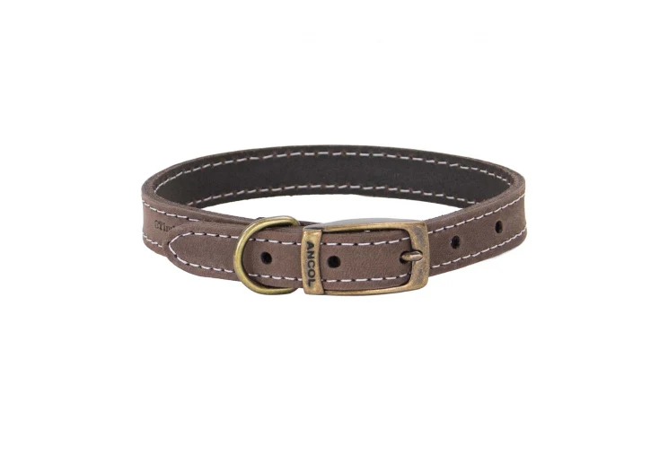 Ancol Timberwolf Leather Collar Sable