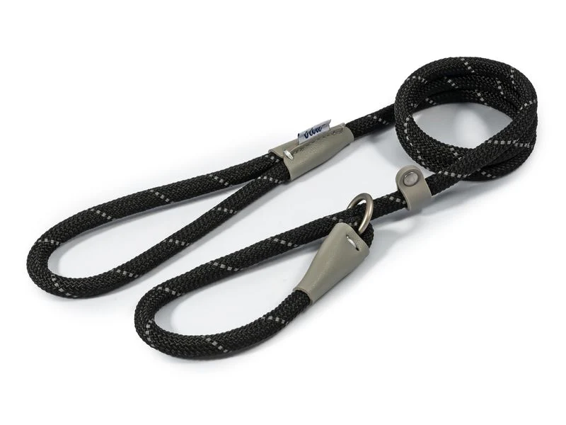 Ancol Viva Rope Slip Lead Reflective Black