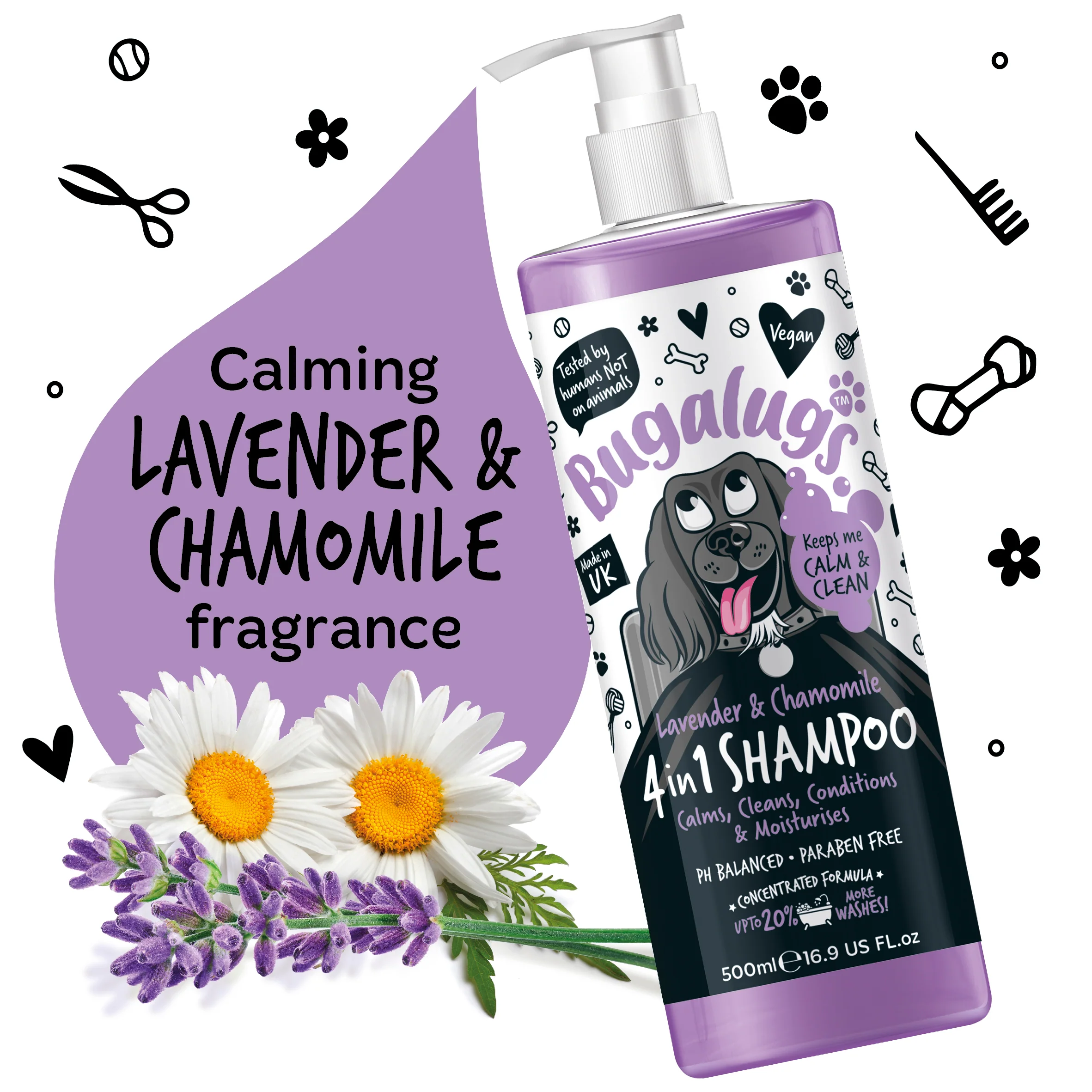 Bugalugs 4 in 1 Dog Lavender & Chamomile Shampoo - Image 5