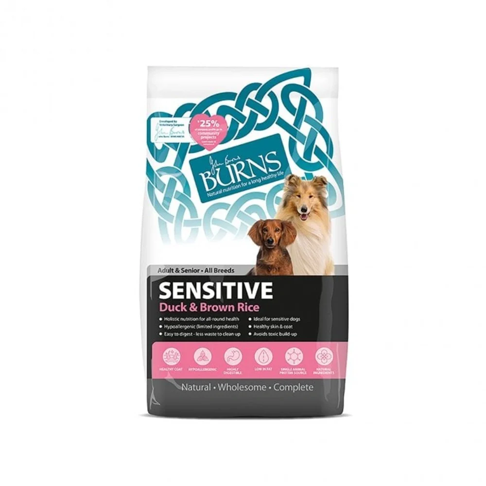 Burns Sensitive Duck & Brown Rice Adult & Senior Dog Food