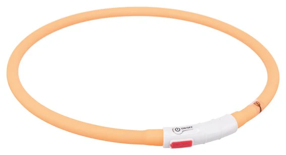 Dog Flashlight Collar USB Ring (Orange)