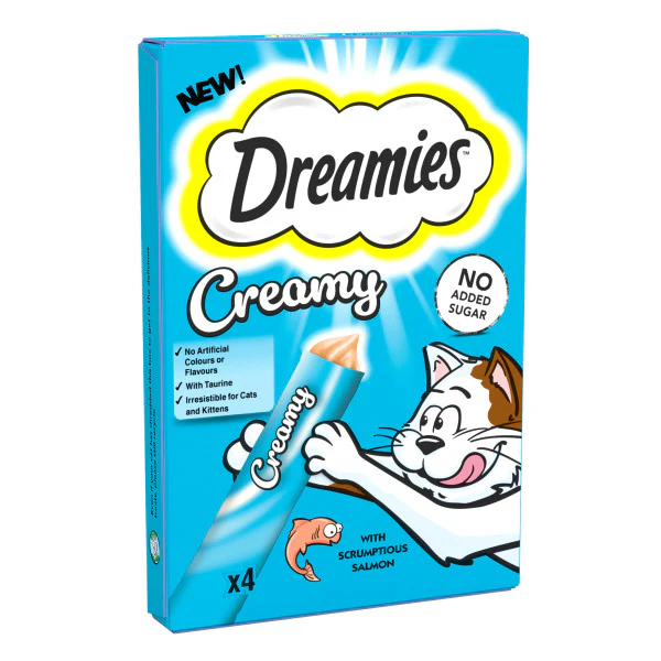 Dreamies Creamy Cat Treats with Salmon 4x10g