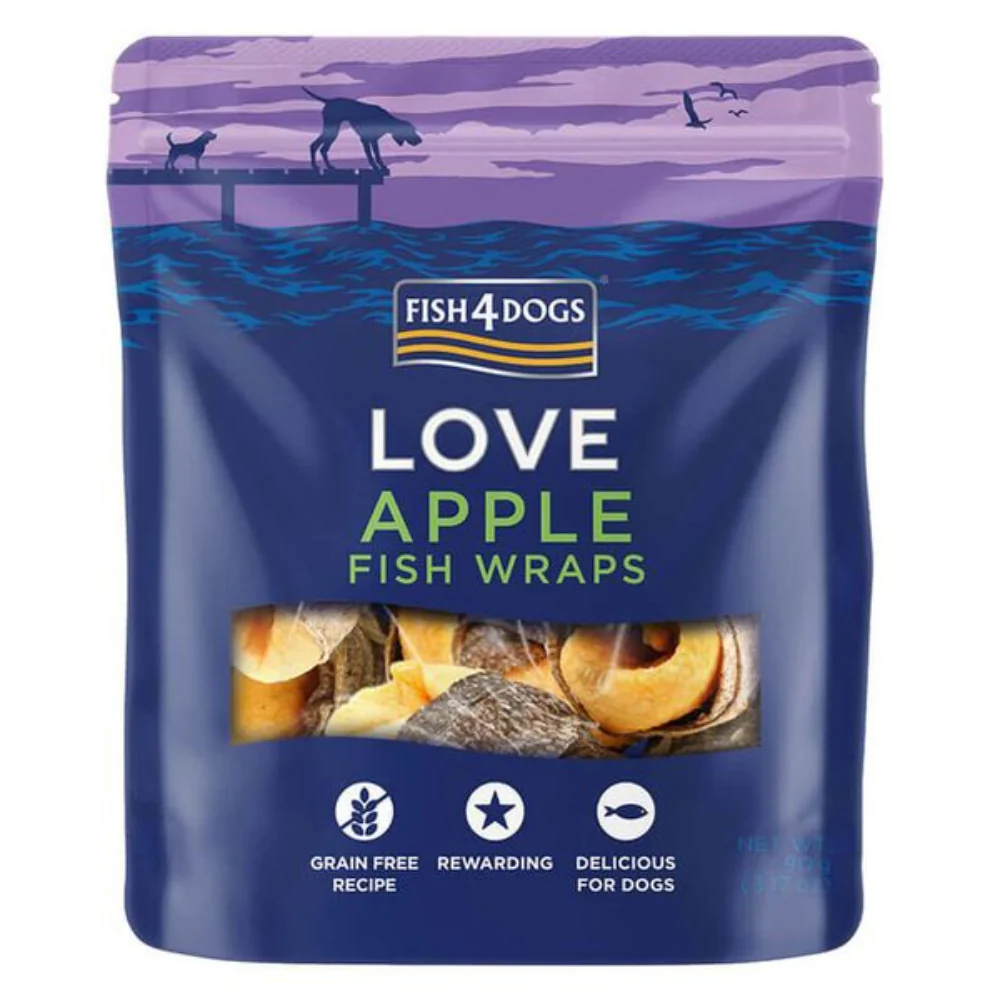 Fish 4 Dogs Love Apple Fish Wraps 90g