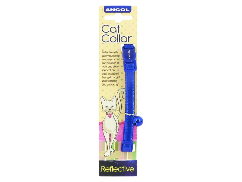 Gloss Reflective Blue Cat Collar (Size 3) - Image 2