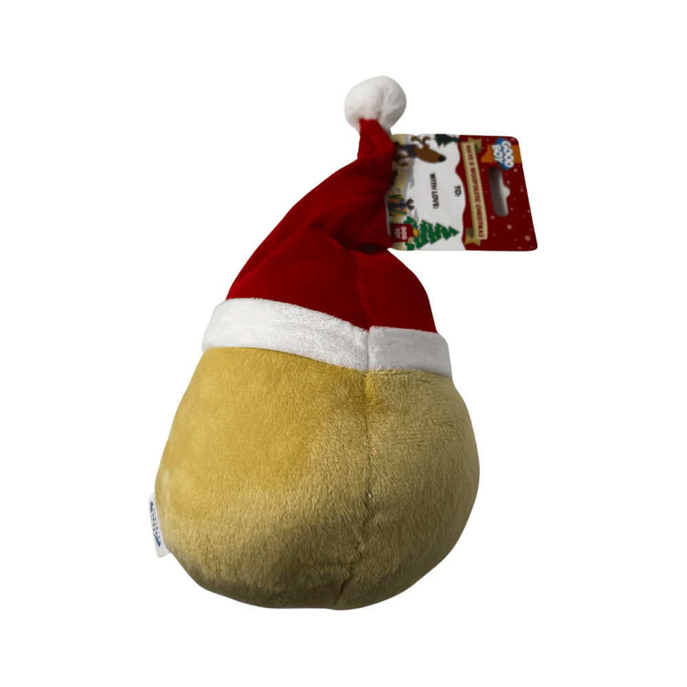Good Boy Santa Head Soft Plush Dog Toy - Image 3