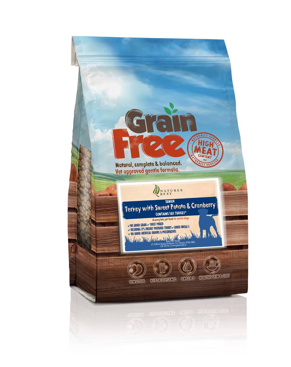 Natures Best Grain Free Dog Food Turkey, Sweet Potato & Cranberry
