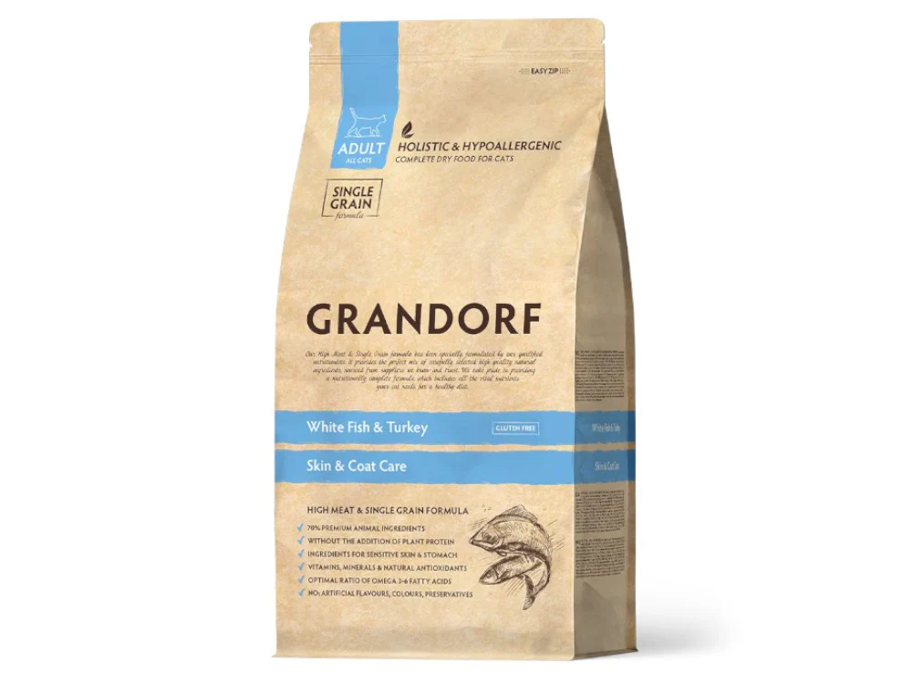 Grandorf 2kg White Fish and Turkey Cat Food