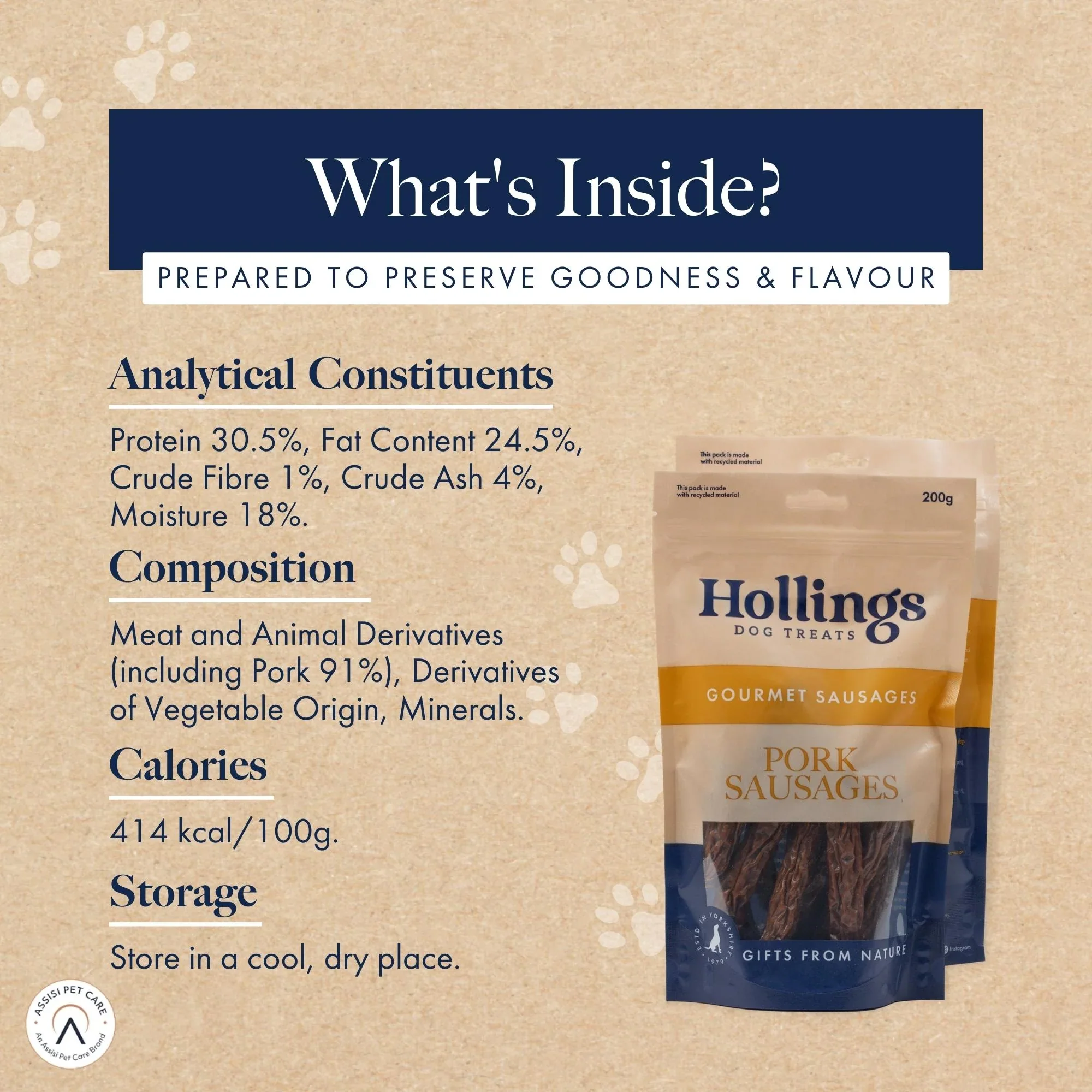 Hollings Gourmet Sausages Dog Treats 200g - Image 3