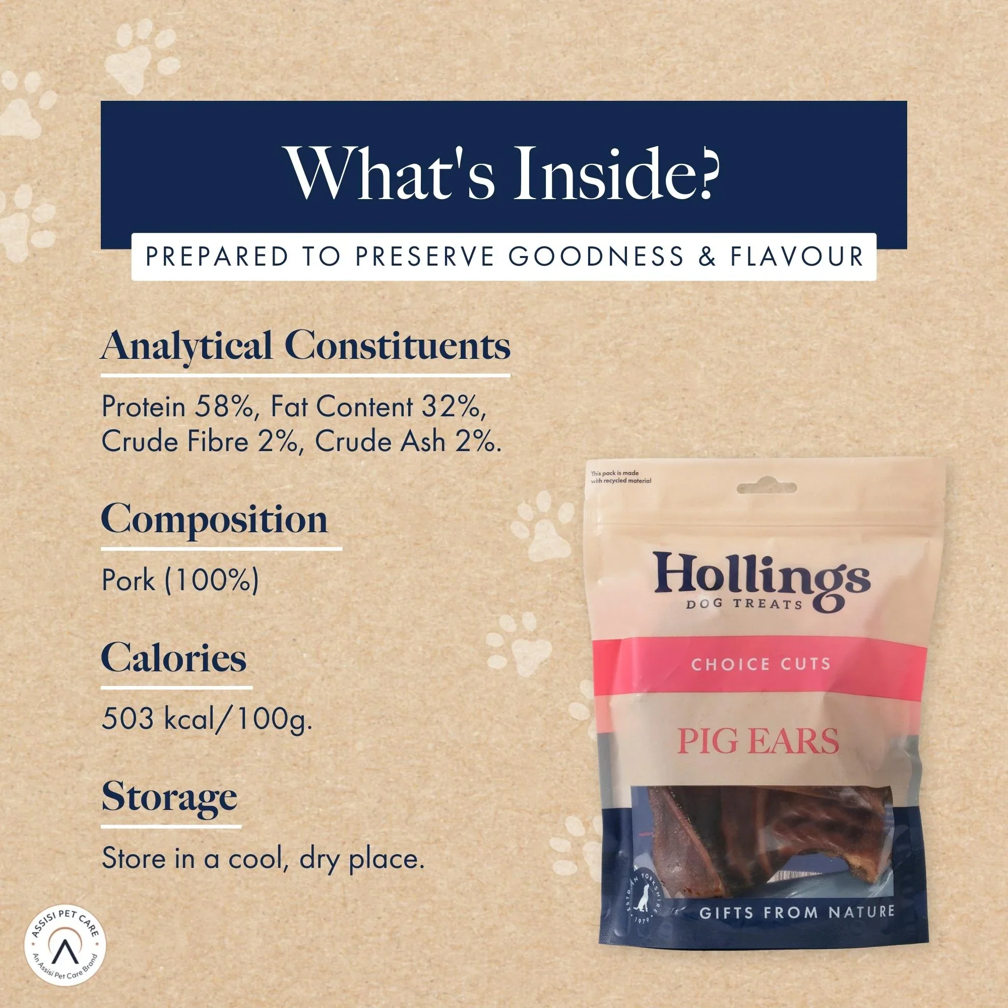 Hollings Pig Ears Dog Treats 2pk - Image 3