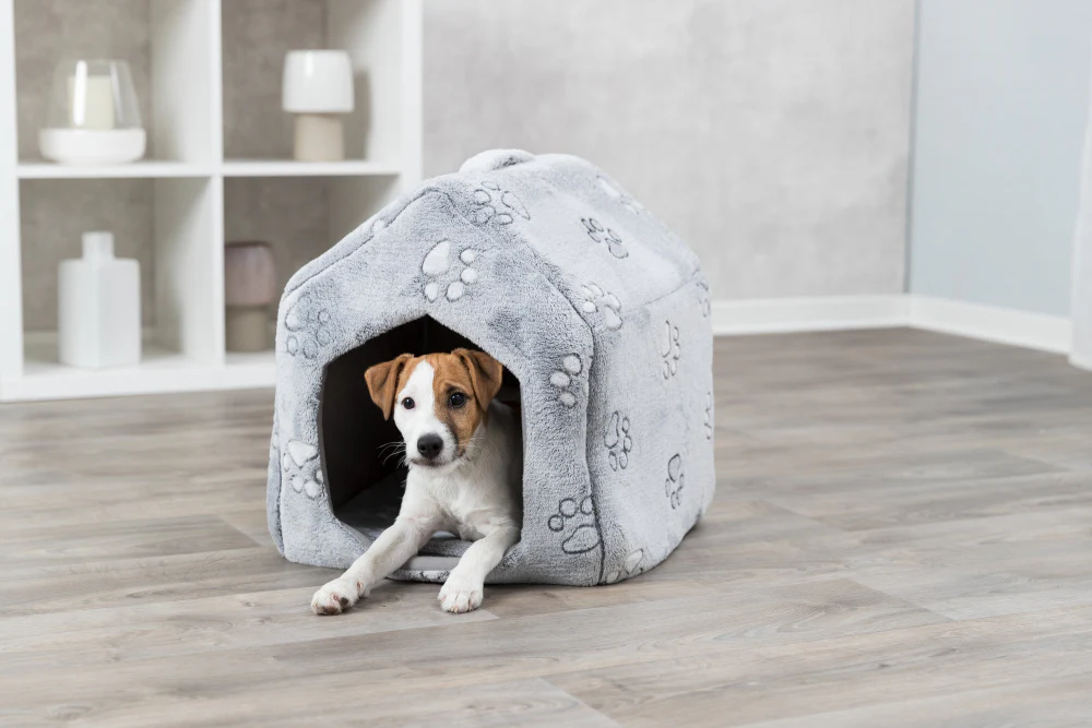 Nando Pet Cave for Cats & Dogs 40 x 45 x 40 cm – Light Grey - Image 3