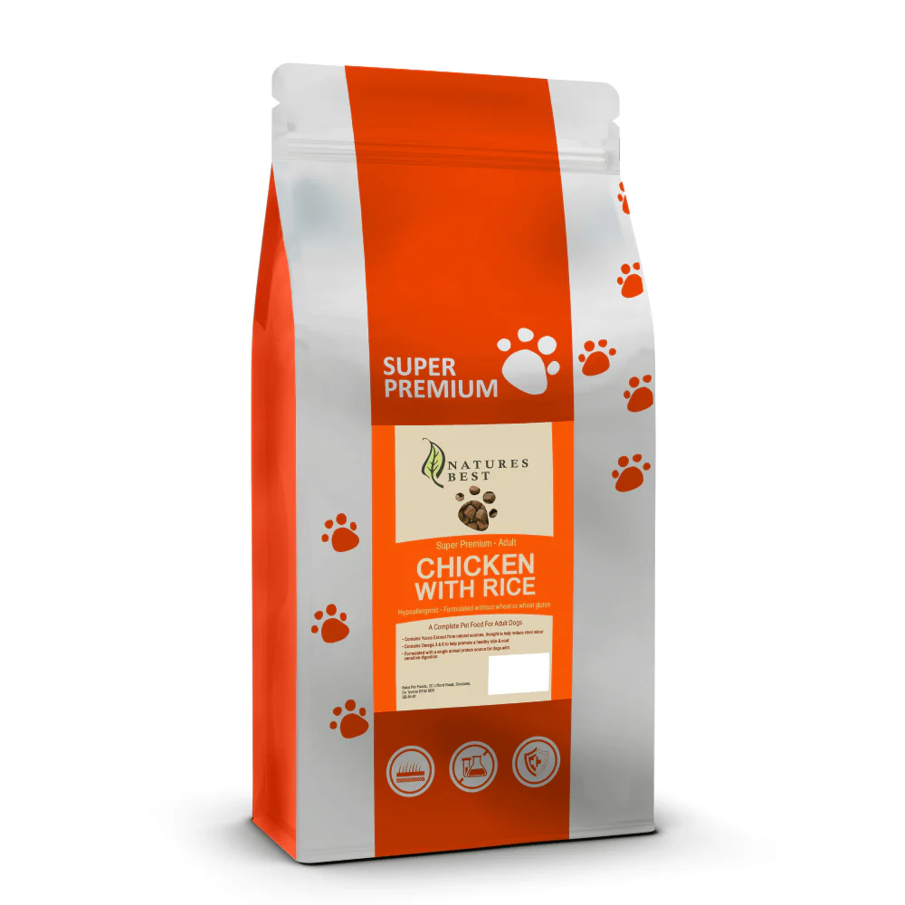 Natures Best Super Premium Hypoallergenic Adult Dog Food Chicken & Rice 12kg