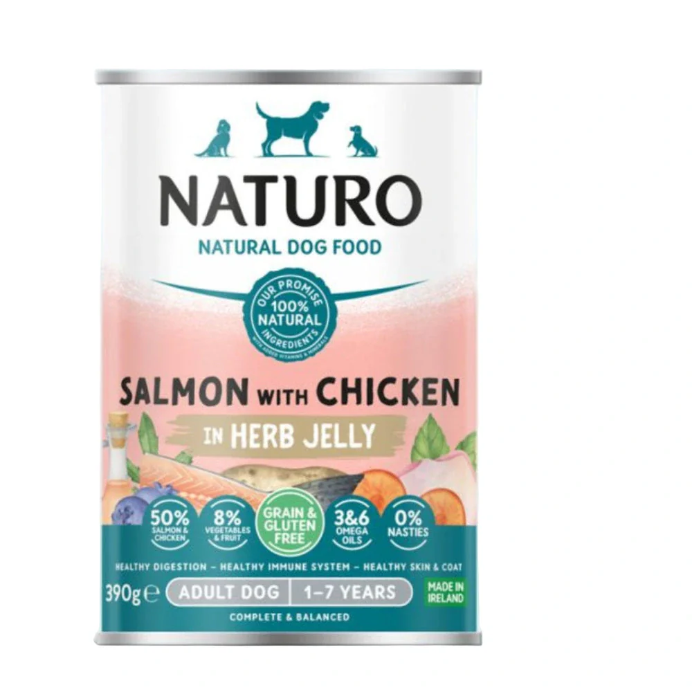 Naturo Dog Tins Grain Free Salmon & Chicken in Herb Jelly