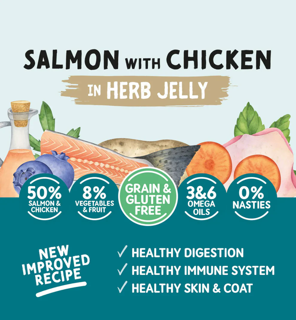 Naturo Dog Tins Grain Free Salmon & Chicken in Herb Jelly - Image 3