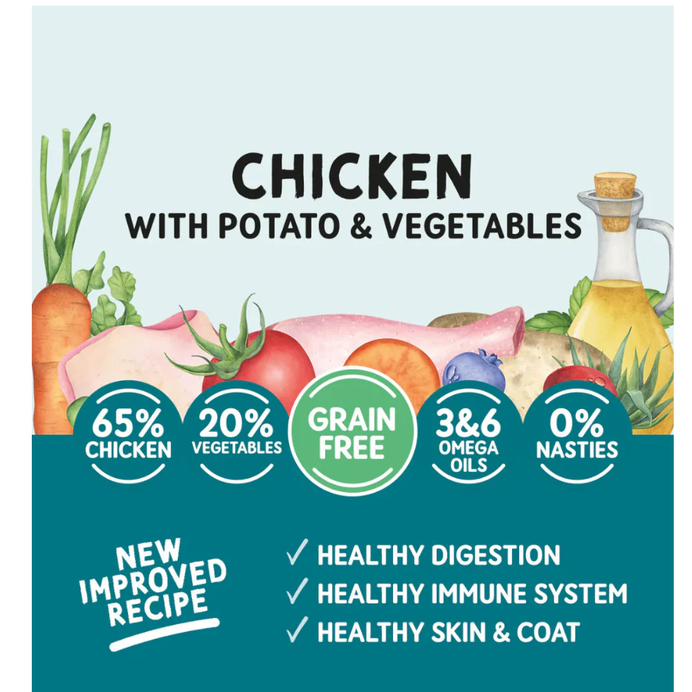 Naturo Adult Dog Grain Free Chicken & Potato with Vegetables - 400g Trays x 12 - Image 3
