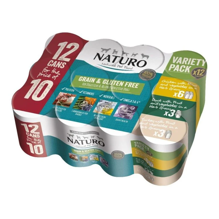 Naturo Adult Dog Grain Free Poultry Selection Variety Pack Cans 400g x 12 - Image 2