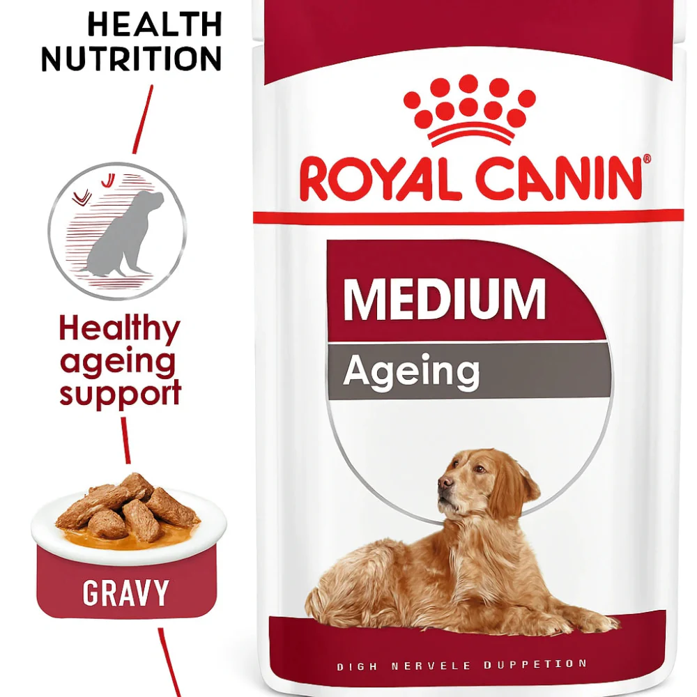 Royal Canin Medium Ageing in Gravy Pouch 140g - Image 2