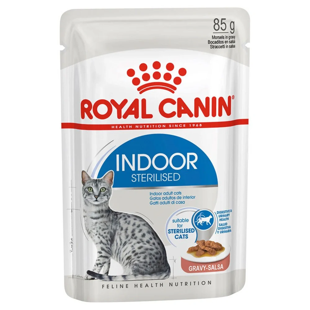Royal Canin Indoor Sterilised in Gravy Wet Cat Food 85g Pouch