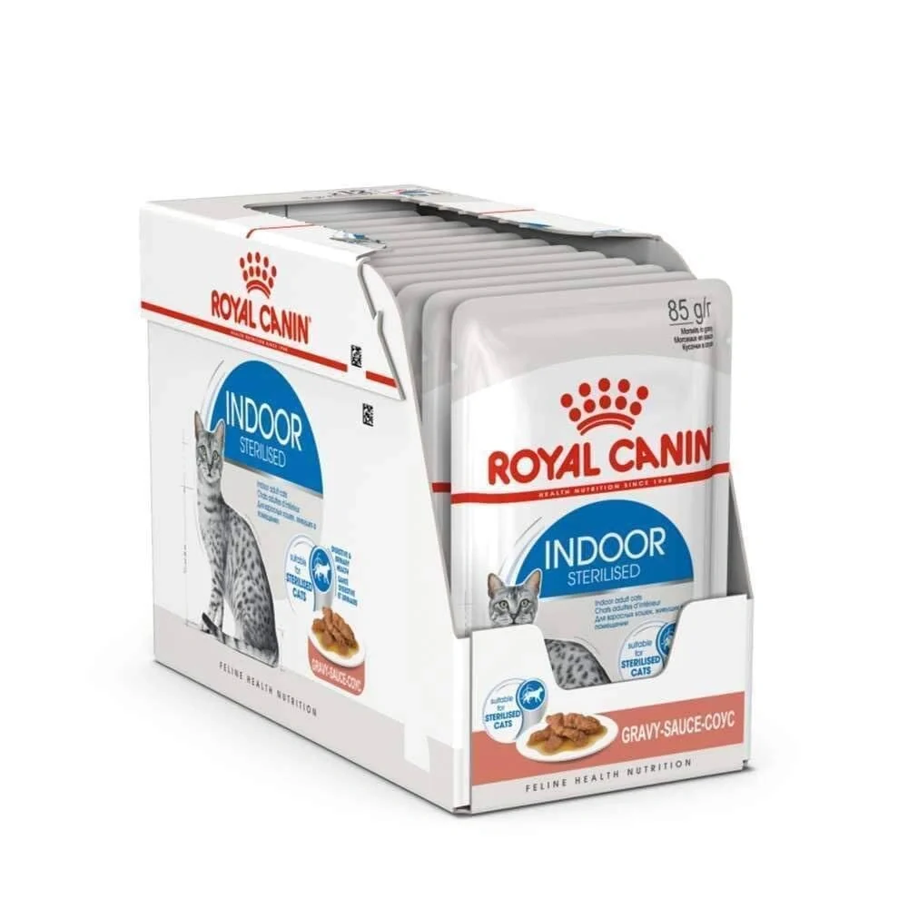 Royal Canin Indoor Sterilised in Gravy Wet Cat Food 85g Pouch - Image 2