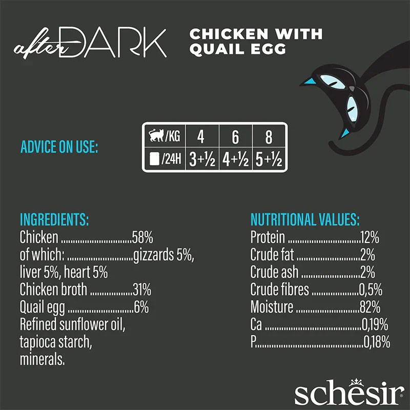 Schesir After Dark Chicken/Egg Fillet 80g - Image 3