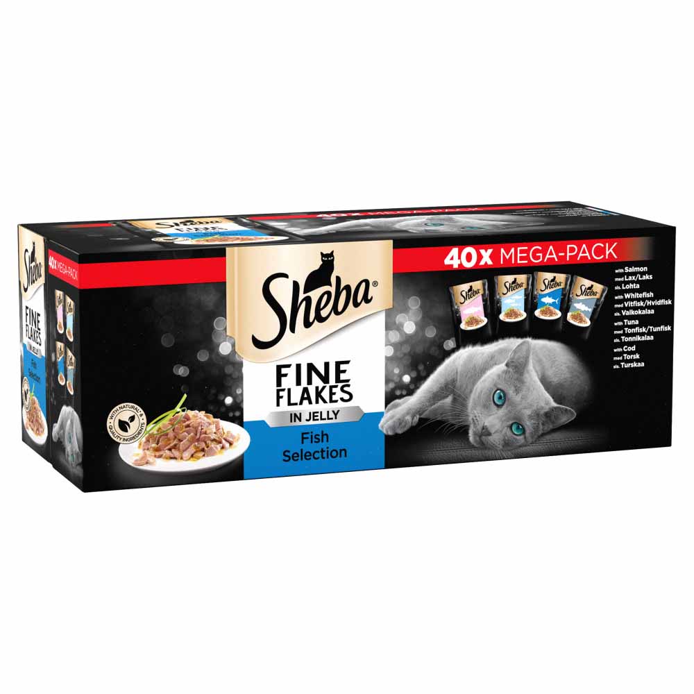 Sheba Fine Flakes Fish in Jelly Wet Cat Food 40x85g