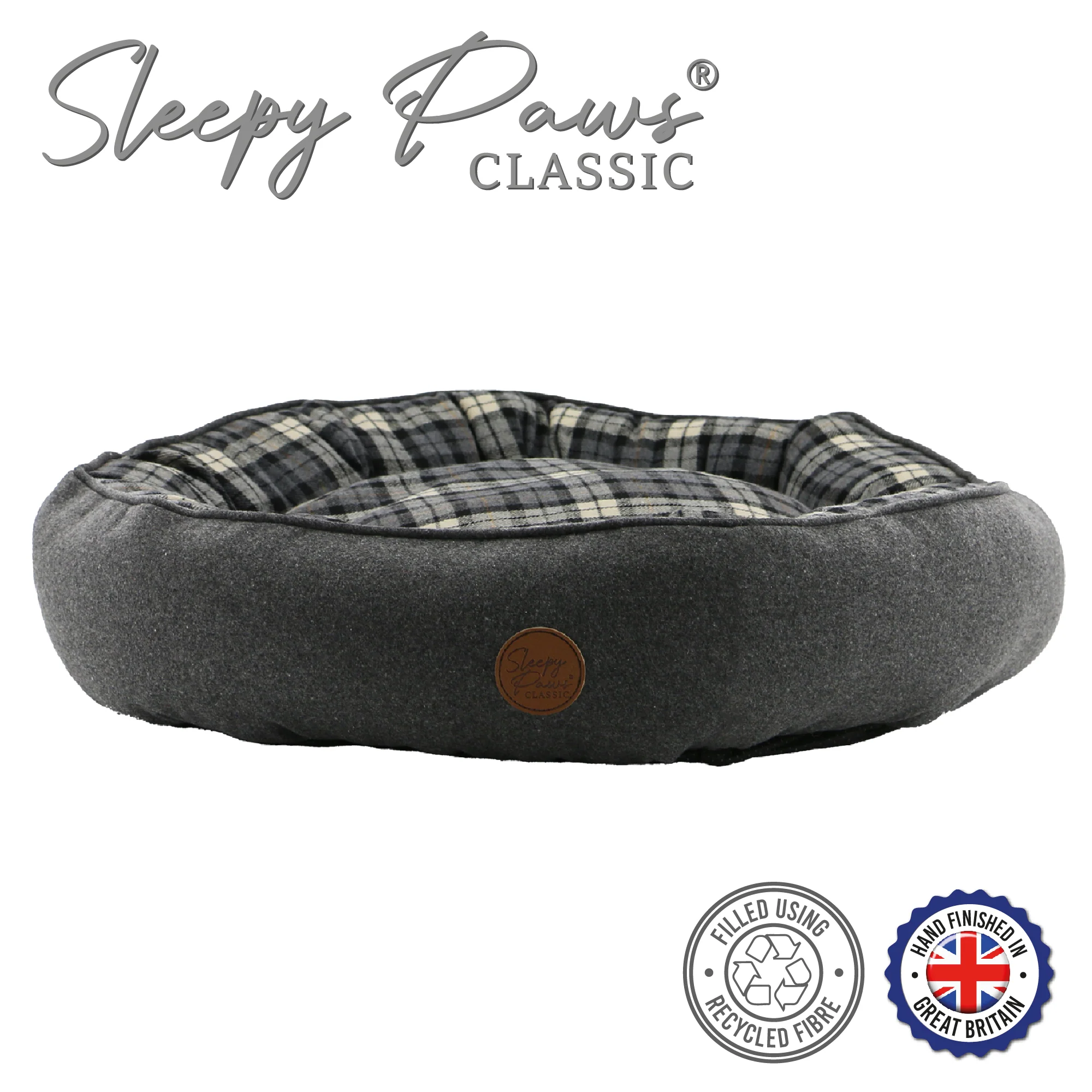 Sleepy Paws Tartan Donut Pet Bed - Image 2
