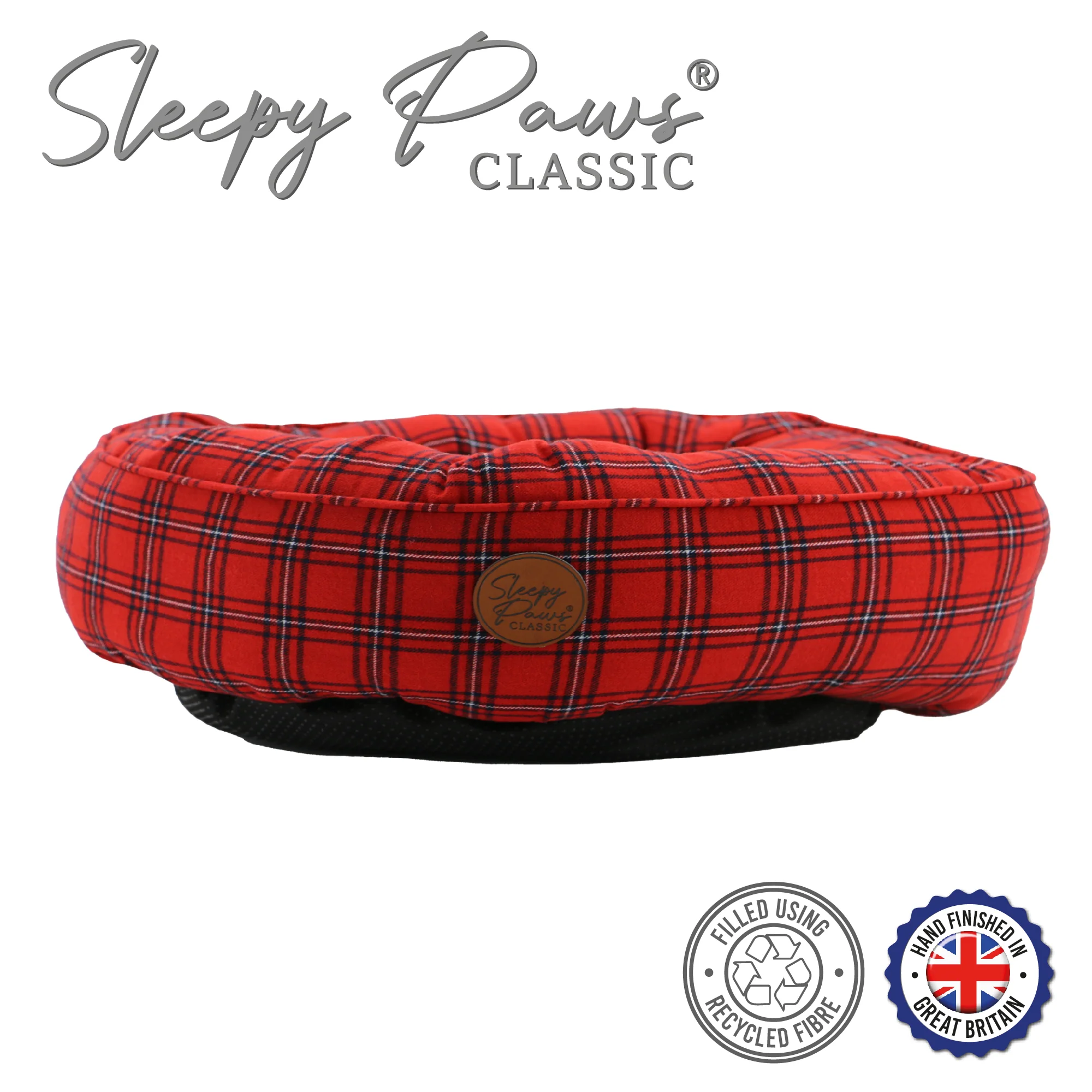 Sleepy Paws Tartan Donut Pet Bed - Image 3