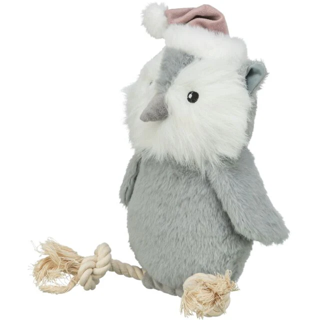Trixie Christmas Owl Plush Rope Dog Toy 31cm - Image 2