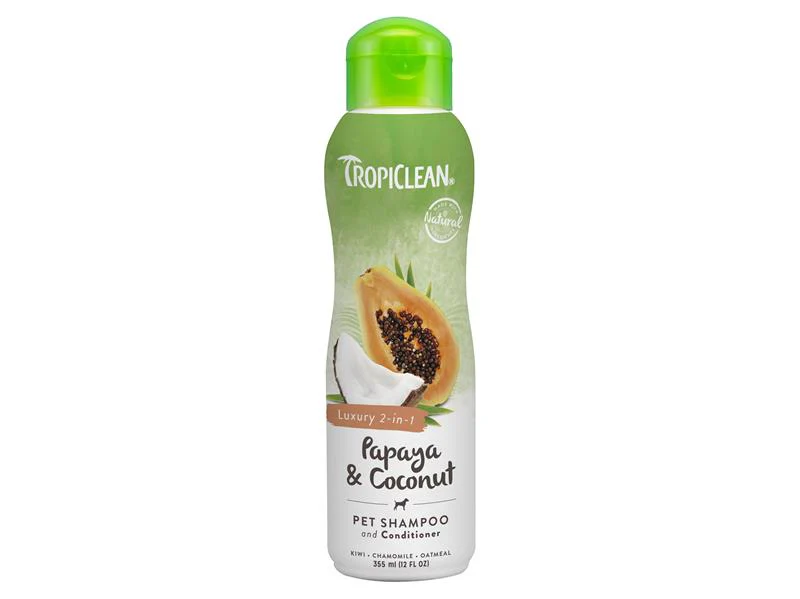 Tropiclean Papaya and Coconut 2 in 1 shampoo and Conditioner