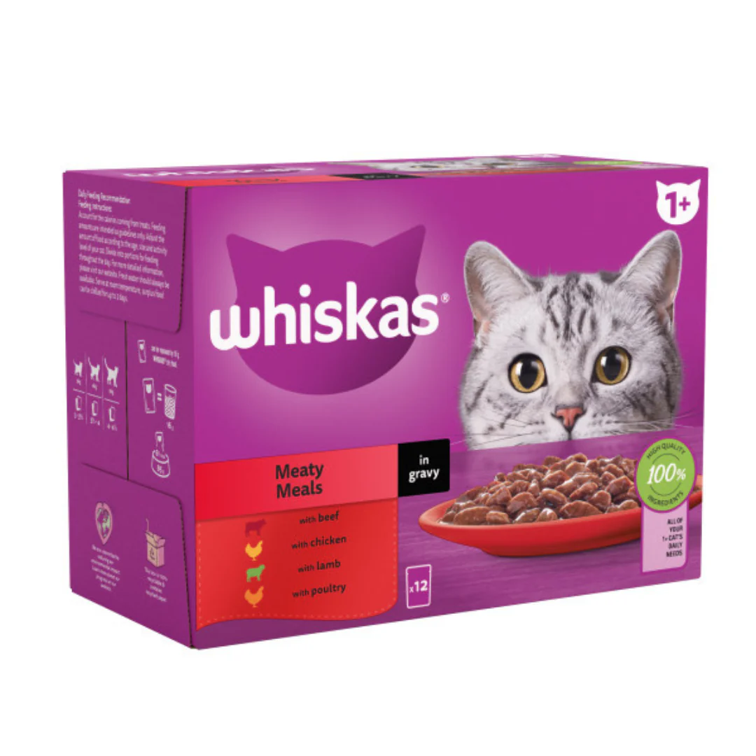 Whiskas Pouch Meat Selection in Gravy 12 x 85g
